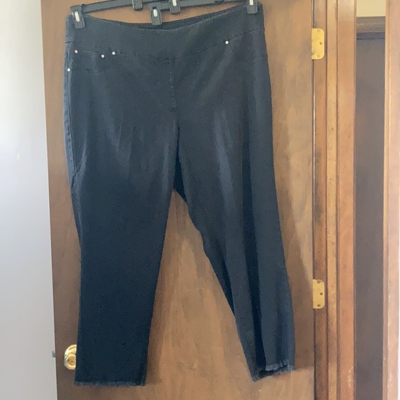Ruby Rd pull on ankle pant raw hem w tencel & slimming contour waistband 2X - Picture 10 of 17